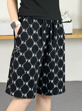 MLB短裤男女25夏季新款NY复古老花满标宽松运动五分裤3ASPM0153