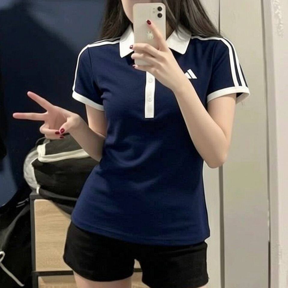 Adidas阿迪达斯女子26春夏新款网球运动休闲短袖T恤POLO衫KD7597