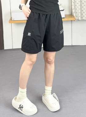 25新款MLB情侣短裤男女NY字母印花梭织凉感工装运动裤3ASMB0353