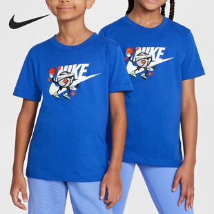 T恤 篮球印花休闲宽松运动圆领透气短袖 FZ5123 夏季 Nike耐克大童装