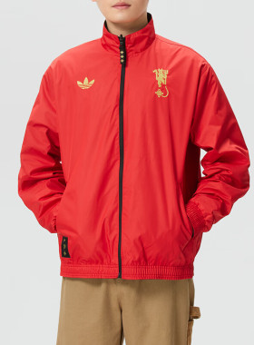 adidas阿迪达斯三叶草男子26春季新款梭织夹克训练运动外套JM5561