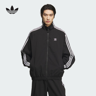 阿迪达斯三叶草男泡泡纱外套夹克
