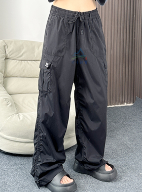 25新款MLB女子运动裤NY小标凉感阔腿工装裤梭织休闲长裤3FWPB0853