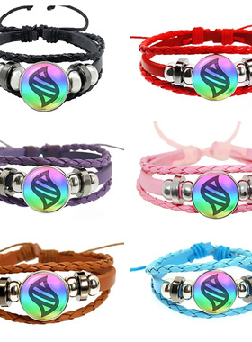 宝可梦z手环mega进化石口袋妖怪皮革皮卡丘编织手饰手环饰品