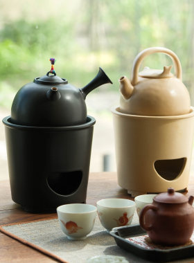 叶谭 天野煮茶炉套组 防风酒精炉双色可选陶瓷煮茶壶煮水壶