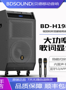 贝德智领1985户外大功率移动声卡K歌12寸音响广场舞蓝牙歌词显示