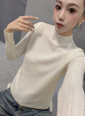 半高领长袖毛衣女针织衫欧货洋气