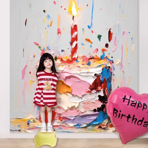 儿童生日派对背景墙挂布气球