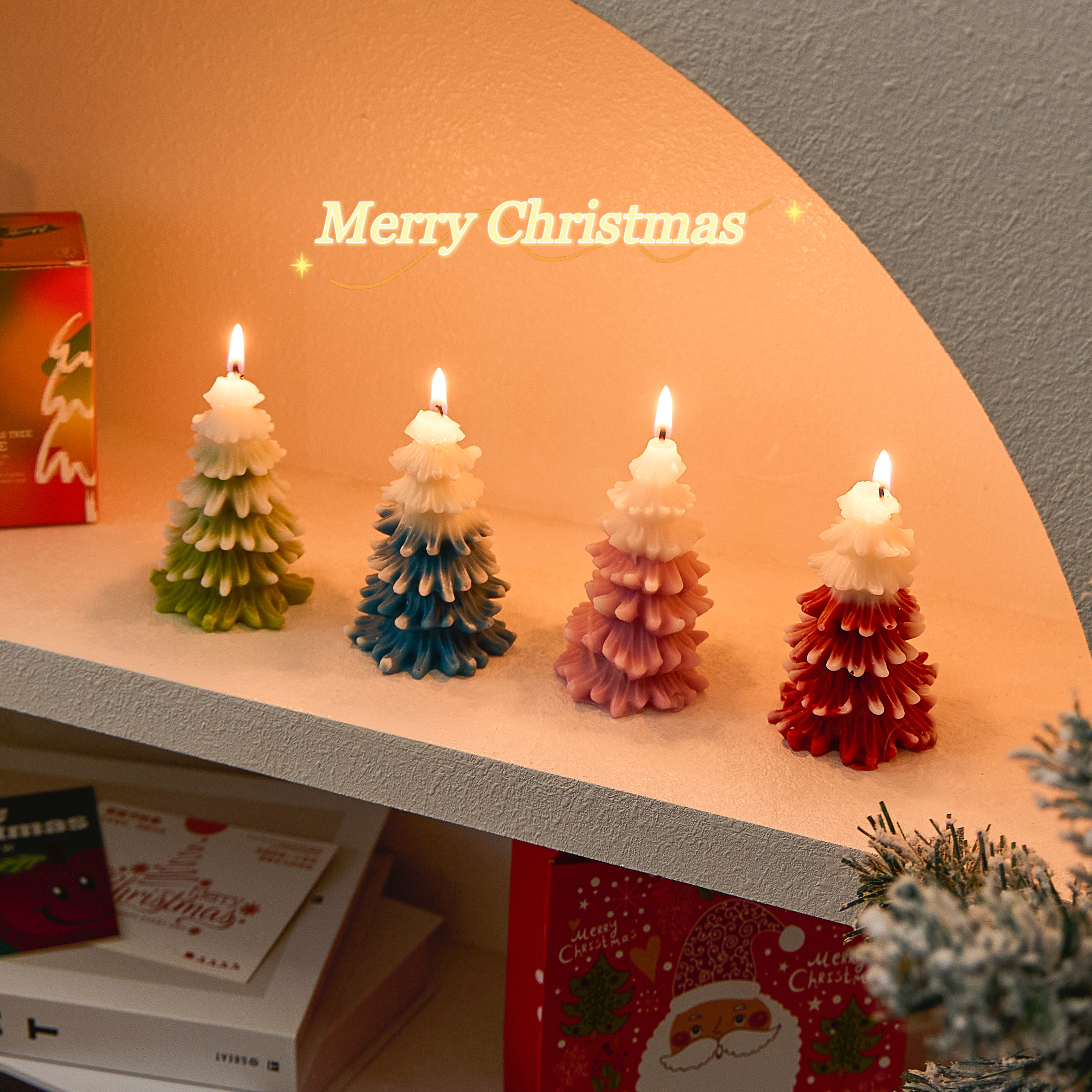 圣诞节蜡烛香薰桌面装扮