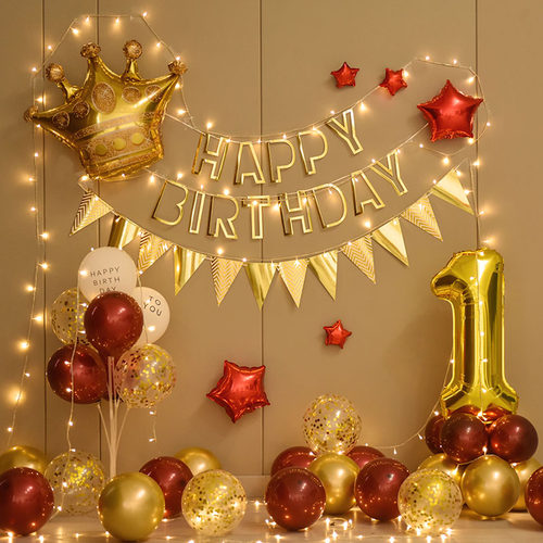 宝宝一周岁生日布置装饰气球