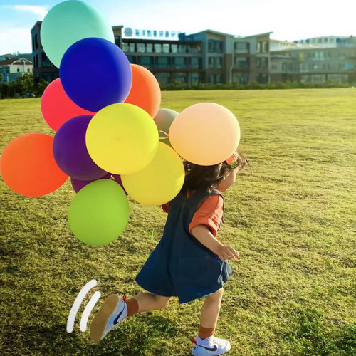 拍照亚光彩色气球生日周岁派对