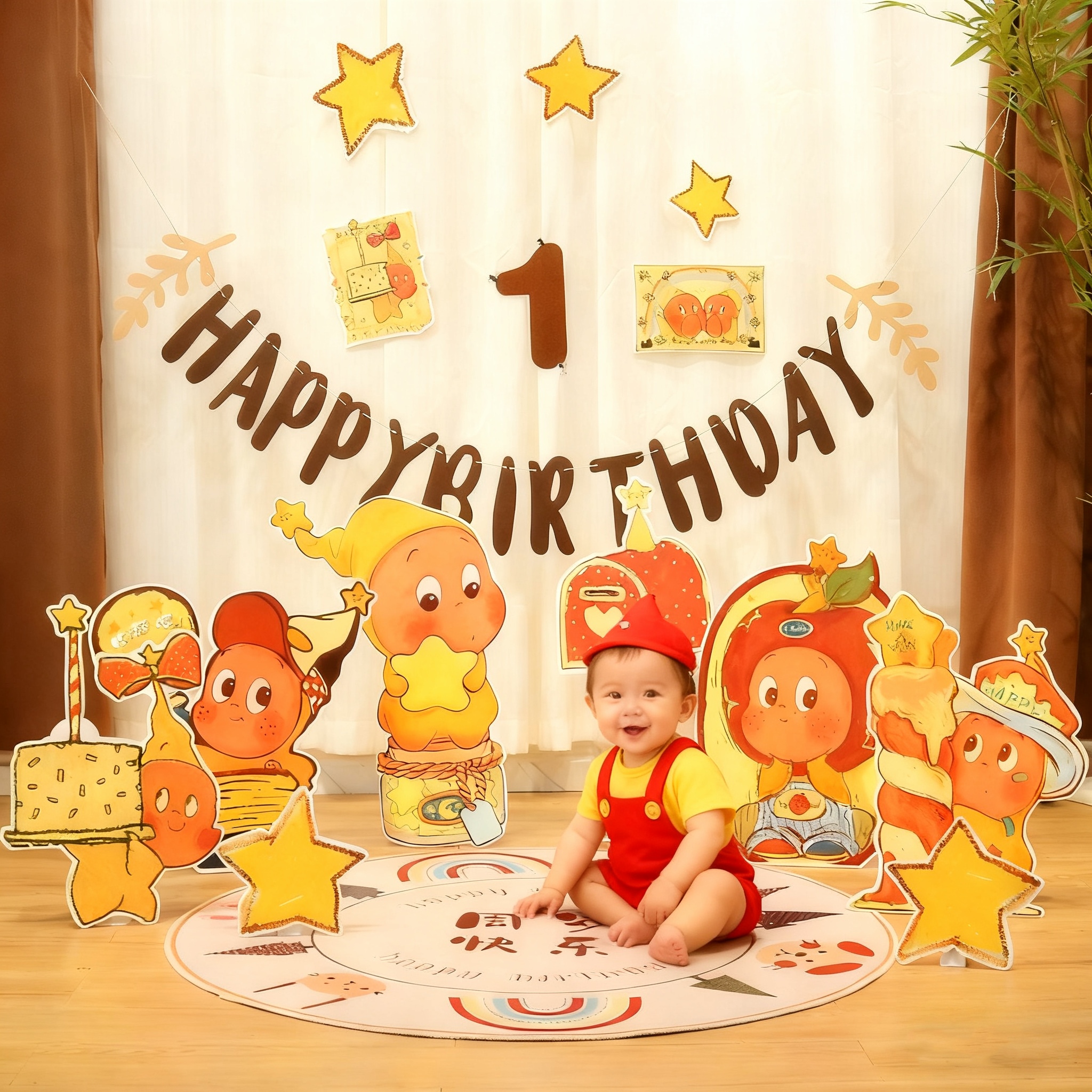 宝宝周岁生日布置场景装饰治愈系星星人氛围感拍照道具kt板背景墙,节庆用品/礼品,节日装扮用品,淘宝优惠券,粉丝福利购,淘宝优惠卷