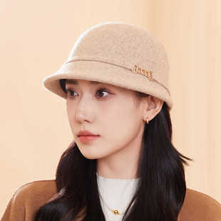 羊毛鸭舌帽子女秋冬日系复古报童帽冬天时尚羊毛呢马术帽英伦礼帽