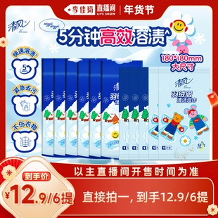 【李佳琦旅游出行专场】清风清风羽绒服清洁去污湿巾10片*6提