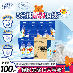 清风羽绒服湿巾衣物免洗10片*3包