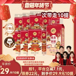 【香菇超级年货节】清风卡皮巴拉抽纸悬挂式挂抽纸巾4层250抽10提