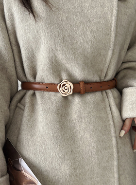 腰带女细真皮配大衣毛衣装饰西装裙子2025新款皮带黑色高级感腰封