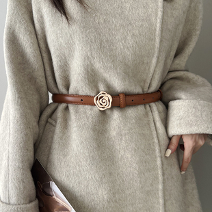 腰带女细真皮配大衣毛衣装饰西装裙子2025新款皮带黑色高级感腰封