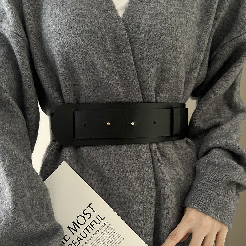 松紧装饰宽腰封女2024年新款配大衣毛衣羽绒服束腰皮带弹力腰带潮