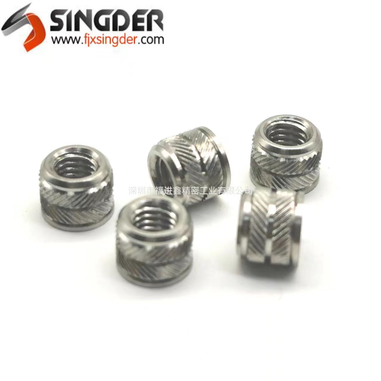 不锈钢滚花螺母 IUC-M2.5/M3/M4/M5/M6-1-2 热熔螺母 热压注塑螺