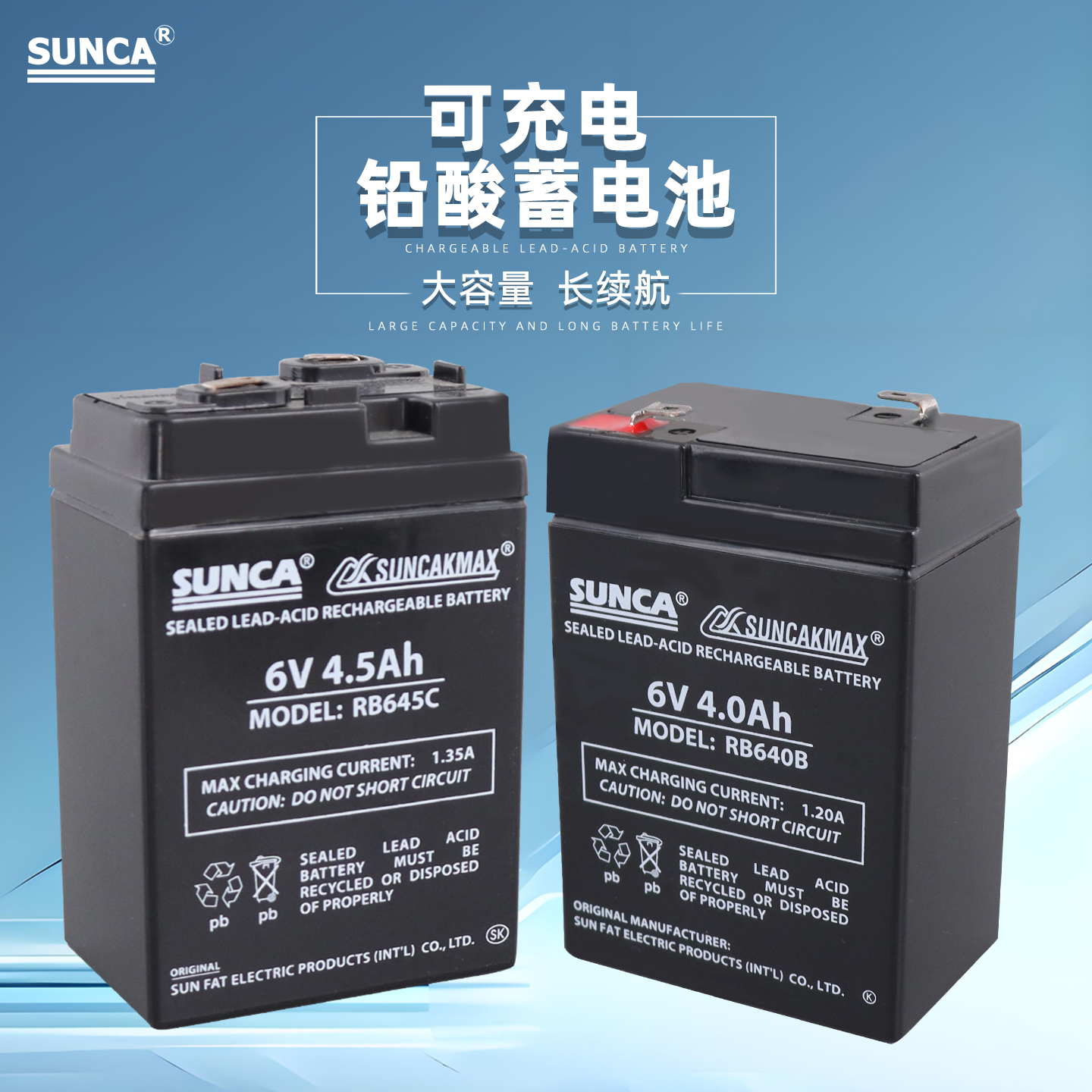 新佳RB 645C 640B充电风扇铅酸蓄电池6v4.5ah应急灯6V4AH电瓶