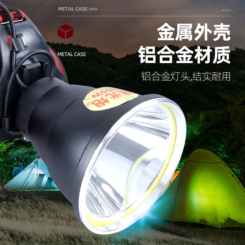 依朗迪9566头戴式感应头灯充电LED激光炮式强光远射灯珠电量显示