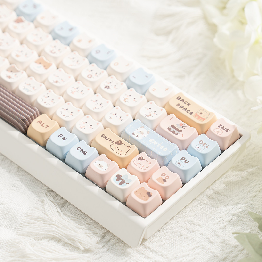 漫步猫M68无线蓝牙机械键盘麻将音可爱女生办公静音ipad电脑手