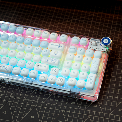 AOC机械键盘K98客制化gasket结构女生办公透明三模无线蓝牙麻将音