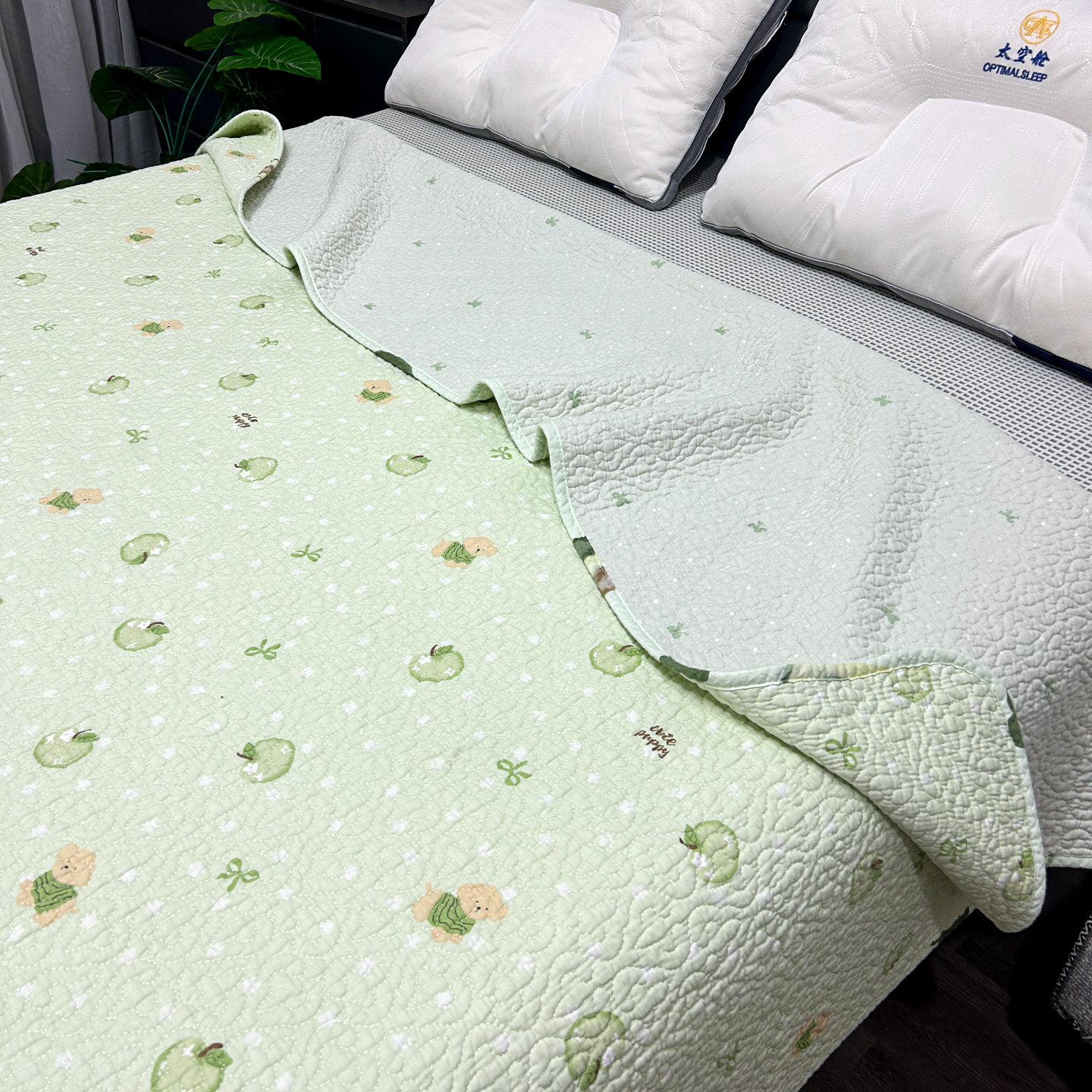 四季通用厚床单格子夹棉床盖单件