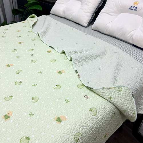 四季通用厚床单格子夹棉床盖单件
