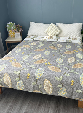 外贸双面全棉床盖单件纯棉绗缝床单夹棉绗缝垫四季可水洗防滑炕单