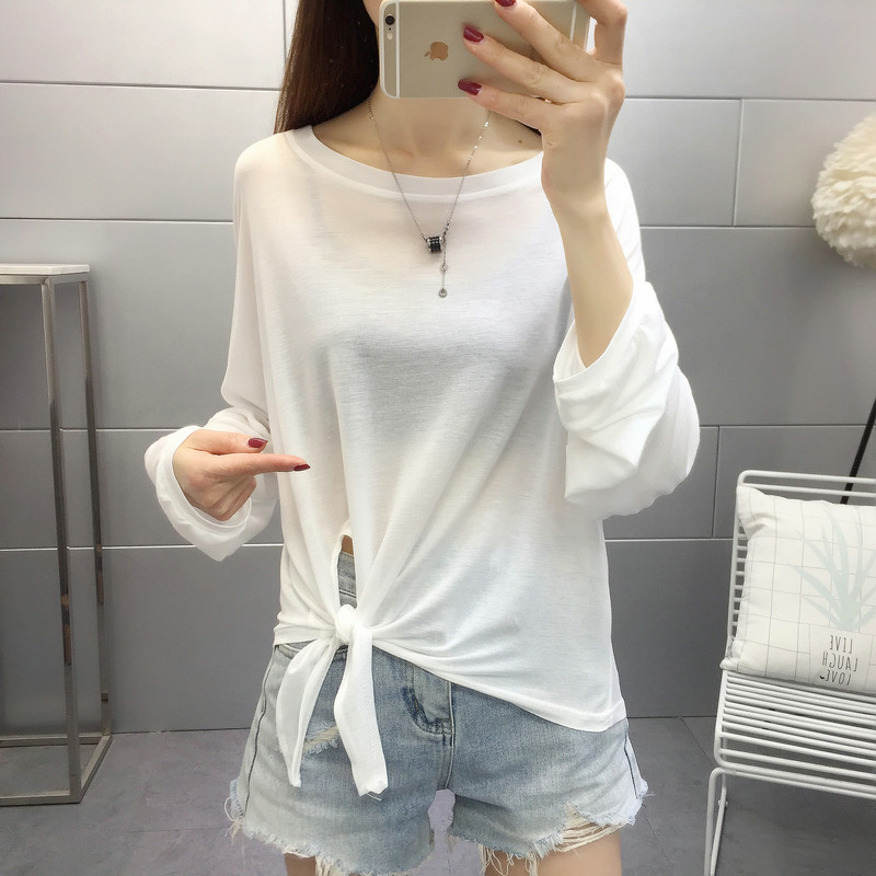 春夏新款女士上衣轻薄运动宽松透气瑜伽罩衫开叉显瘦健身服长袖棉