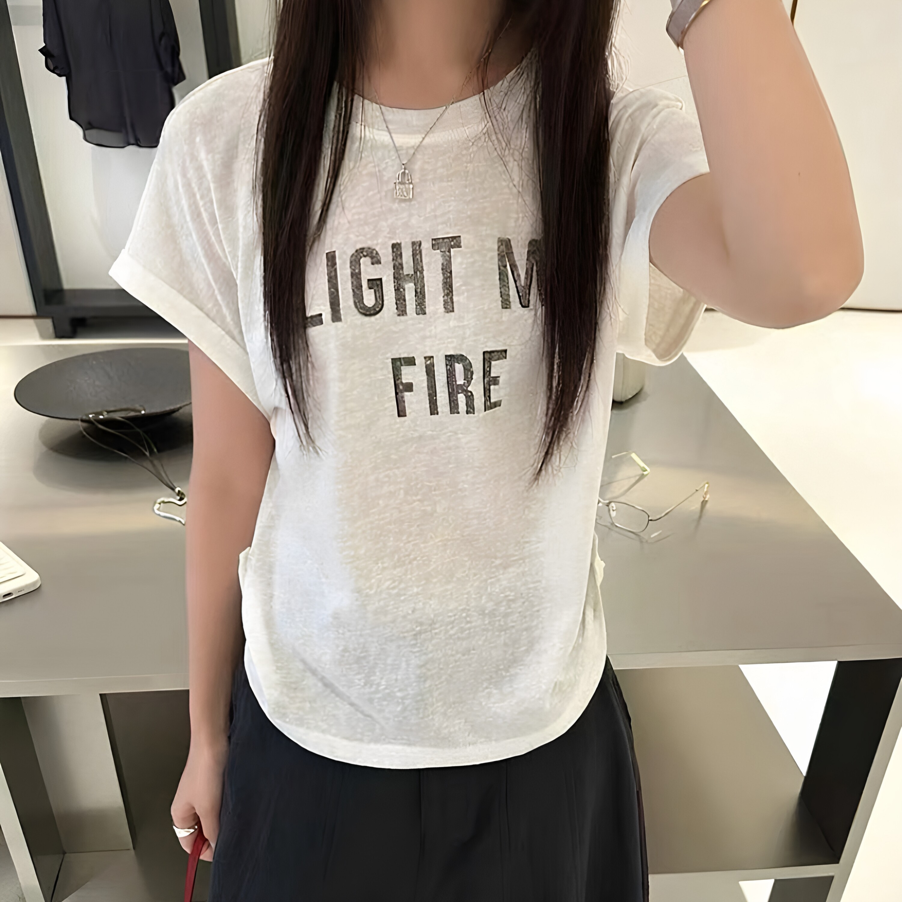 夏季白色宽松薄款棉质短袖T恤女
