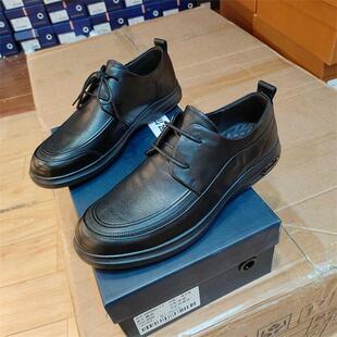 男鞋2024秋季系带通勤商务真皮羊皮软底休闲皮鞋多尔康88113