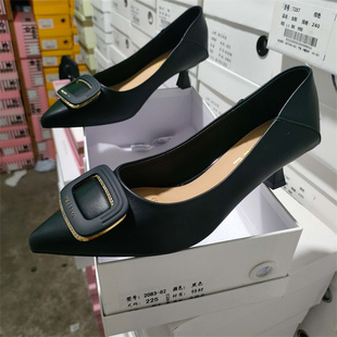 实体店女鞋2025春秋新款尖头细跟中跟职业浅口女单鞋DMZL2083-82