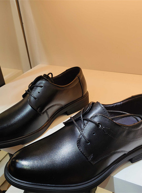 实体店男鞋2025春秋季头层牛皮商务皮鞋男系带正装鞋红蜘蛛76118