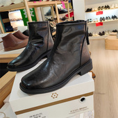 实体店女鞋 2025冬加绒保暖方头短靴切尔西马丁靴瑞彤时代7550
