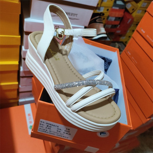 多尔康实体店女鞋2025夏款坡跟增高厚底凉鞋6615