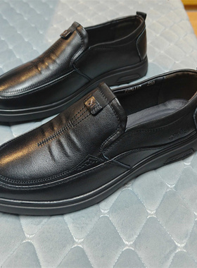 实体店男鞋2025春秋款牛皮真皮软底爸爸鞋休闲皮鞋男单鞋76117