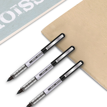 包邮12支得力S656直液式走珠笔子弹头中性笔0.5mm水笔 顺滑 水笔