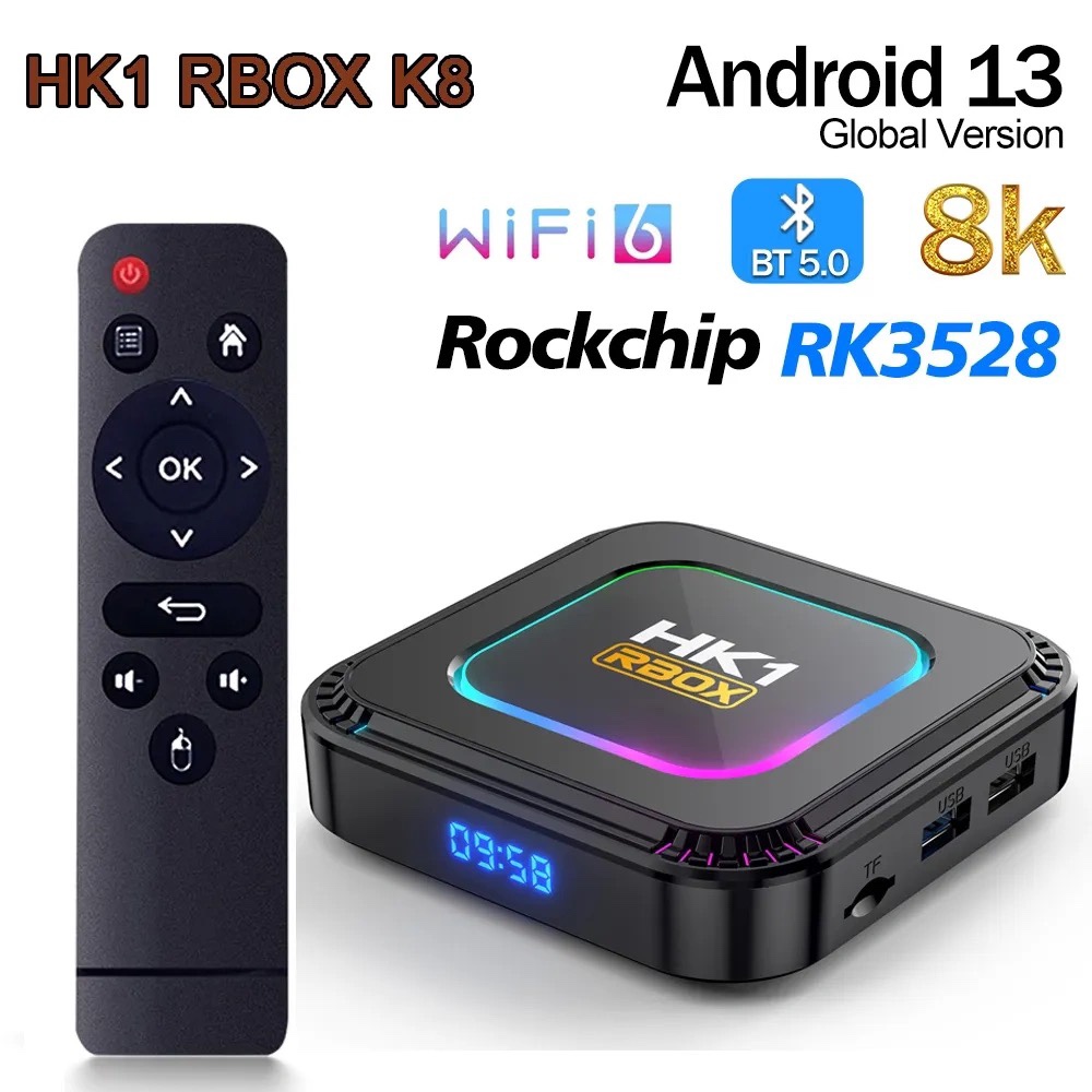 HK1 RBOX K8 ROCKCHIP瑞芯微 RK3528 AVS+双频蓝牙 ott tv box-封面