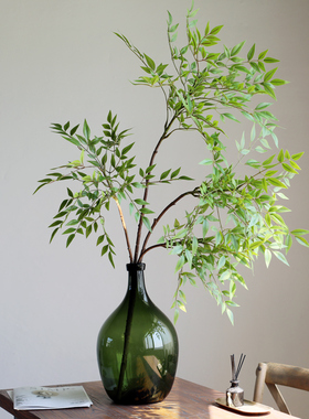 仿真南天竹绿植客厅高枝插花摆件假植物北欧装饰室内网红ins软装