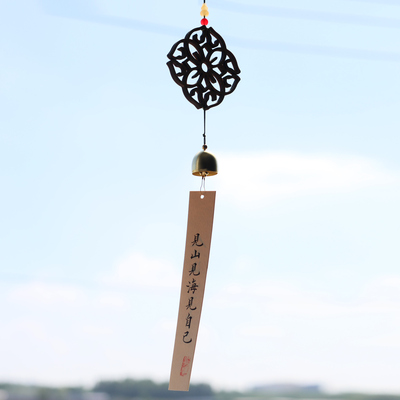 古风禅意新中式铜铃治愈风铃入户门挂饰木质民宿花园庭院装饰礼物
