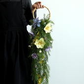 春日气息绿色手挽花垂坠新娘结婚摄影写真道具仿真花家居壁挂装 饰