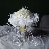 星辰珍珠新娘手捧花水晶婚纱影楼结婚拍摄道具手工diy材料包成