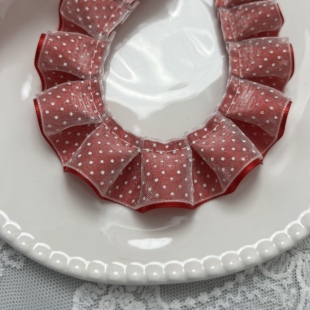 2.5公分宽红色波点高档雾面辅装 饰diy辅料发饰辅料