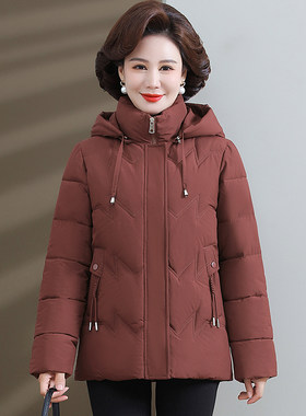 中老年女短款加厚保暖显瘦棉服
