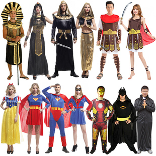 万圣节演出服装情侣表演服饰蜘蛛侠超人服装罗马战士服装埃及服装