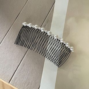 贝珠珍珠发梳插梳刘海齿梳头饰发夹刘海发夹女前额梳子倒插梳发卡