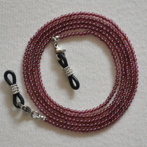 天然石榴石小珠子眼镜链